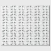 Zwarte witte pioen elegante floral waterverf art cadeaupapier (Vlak)