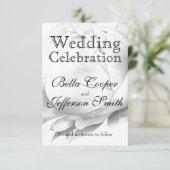 Zwarte witte pioen elegante floral waterverf art save the date (Staand voorkant)