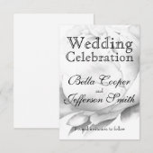 Zwarte witte pioen elegante floral waterverf art save the date (Voorkant / Achterkant)