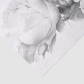 Zwarte witte pioen elegante floral waterverf art tissuepapier (Detail)