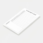 Zwarte & Witte planning - Dagelijkse planning van  Post-it® Notes (Schuin)