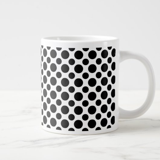 Zwarte witte poka Dots Big and Small Grote Koffiekop (Rechts)