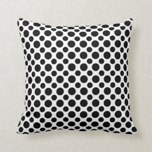 Zwarte witte poka Dots Big and Small Pillow Kussen
