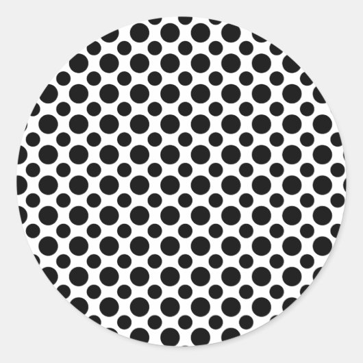 Zwarte witte poka Dots Big and Small Ronde Sticker (Voorkant)