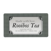 Zwarte witte poka-stippen Thee-wijn-fleslabels Etiket (Voorkant)