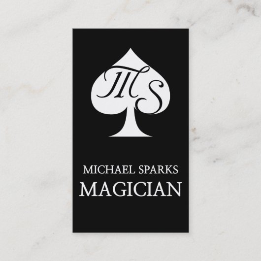 Zwarte & Witte Poker Magicycard Visitekaartje (Voorkant)