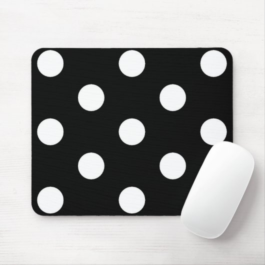 Zwarte witte polakdot - Mousepad Muismat (Met muis)