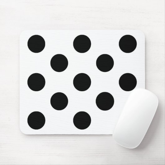 Zwarte witte polakdot - Mousepad Muismat (Met muis)