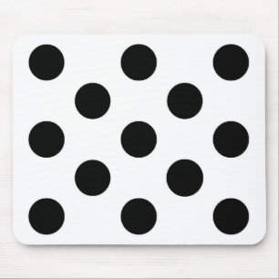 Zwarte witte polakdot - Mousepad Muismat