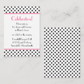 Zwarte Witte Polka Dots Bat Mitswa Receptie Kaart (Voorkant / Achterkant)