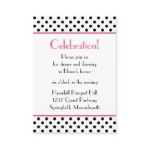 Zwarte Witte Polka Dots Bat Mitswa Receptie Kaart