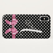 Zwarte witte polka stippen boog personaliseren alf Case-Mate iPhone case (Achterkant (horizontaal))