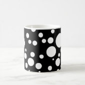 zwarte witte polka-stippen koffiemok (Center)