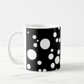 zwarte witte polka-stippen koffiemok (Links)