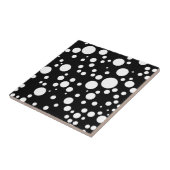 zwarte witte polka-stippen tegeltje (Zijkant)