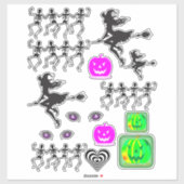 zwarte/witte pompoenhalloween sticker (Vel)