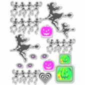 zwarte/witte pompoenhalloween sticker (Voorkant)