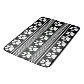 Zwarte witte poot print patroon grote badmat (Gekanteld)