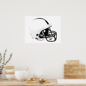 Zwarte witte Pop Art Football Helmet Poster (Keuken)