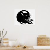 Zwarte witte Pop Art Football Helmet Poster (Keuken)