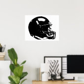 Zwarte witte Pop Art Football Helmet Poster (Thuiskantoor)