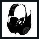 Zwarte witte Pop Art Headphone Poster<br><div class="desc">Hip Hop, R&B, Rock, Heavy Metal, Techno, Punk, Rap, Classic, African American, Jazz... . We houden van muziek, we houden van luisteren naar cd's, radio. Geniet van het bekijken van videoclips, mixes, remixes, cover.</div>