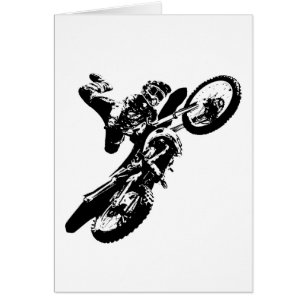 Zwarte witte Pop Art Motocross Motorcyle Sport
