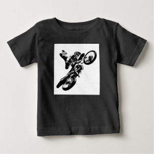 Zwarte witte Pop Art Motocross Motorcyle Sport