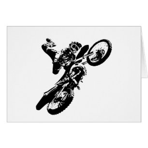 Zwarte witte Pop Art Motocross Motorcyle Sport