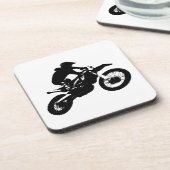 Zwarte witte Pop Art Motocross Motorcyle Sport Bier Onderzetter (Linkerzijde)