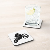 Zwarte witte Pop Art Motocross Motorcyle Sport Bier Onderzetter (Rechterzijde)