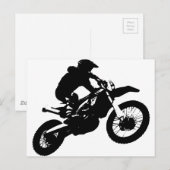 Zwarte witte Pop Art Motocross Motorcyle Sport Briefkaart (Voorkant / Achterkant)