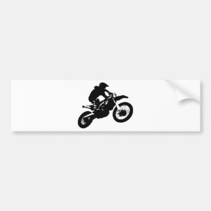 Zwarte witte Pop Art Motocross Motorcyle Sport Bumpersticker