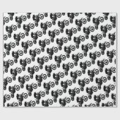Zwarte witte Pop Art Motocross Motorcyle Sport Cadeaupapier (Vlak)