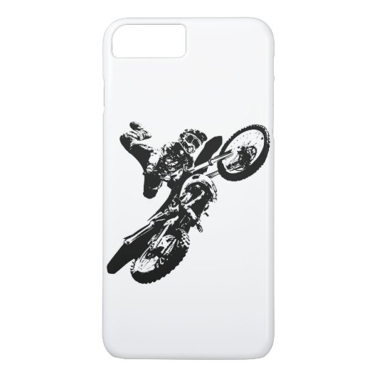 Zwarte witte Pop Art Motocross Motorcyle Sport Case-Mate iPhone Case (Achterkant)