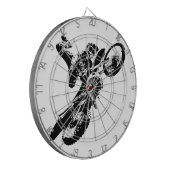 Zwarte witte Pop Art Motocross Motorcyle Sport Dartbord (Voorkant Links)