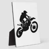 Zwarte witte Pop Art Motocross Motorcyle Sport Fotoplaat (Zijkant)