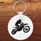 Zwarte witte Pop Art Motocross Motorcyle Sport Sleutelhanger (Voorkant)