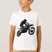 Zwarte witte Pop Art Motocross Motorcyle Sport T-shirt (Voorkant)