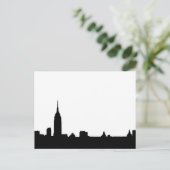 Zwarte Witte Pop Art New York Silhouette Briefkaar Briefkaart (Staand voorkant)