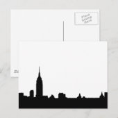 Zwarte Witte Pop Art New York Silhouette Briefkaar Briefkaart (Voorkant / Achterkant)