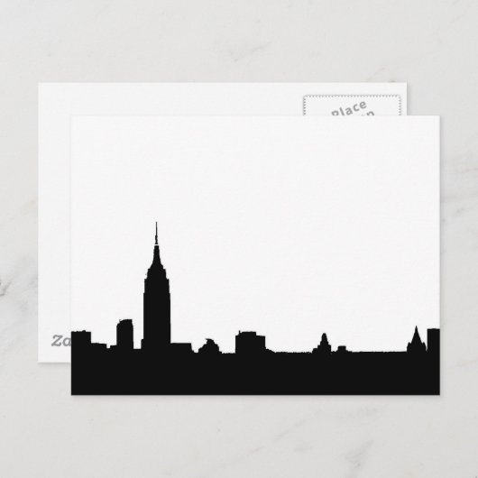 Zwarte Witte Pop Art New York Silhouette Briefkaar Briefkaart (Voorkant / Achterkant)