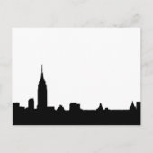 Zwarte Witte Pop Art New York Silhouette Briefkaar Briefkaart (Voorkant)