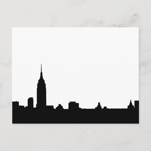 Zwarte Witte Pop Art New York Silhouette Briefkaar Briefkaart (Voorkant)