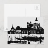Zwarte Witte Pop Kunst Venetië Italië Reis Briefka Briefkaart (Voorkant / Achterkant)