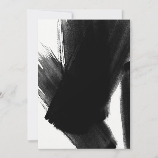 Zwarte witte pushstrokes typografie Sweet 16 Kaart (Achterkant)