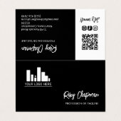 Zwarte witte QR-code Foto Sociale media pictogramm Visitekaartje (Buitenkant ongevouwen)