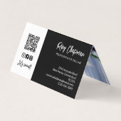 Zwarte witte QR-code Foto Sociale media pictogramm Visitekaartje (Achterkant)
