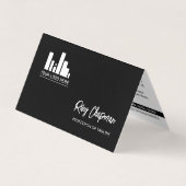 Zwarte witte QR-code Foto Sociale media pictogramm Visitekaartje (Voorkant)