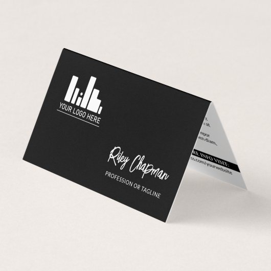 Zwarte witte QR-code Foto Sociale media pictogramm Visitekaartje (Voorkant)